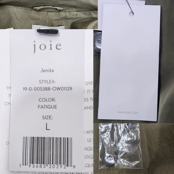 Joie NWT Olive Green Jenita Utility Jacket Size L NWT - Picture 13 of 16